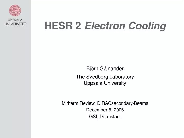 hesr 2 electron cooling