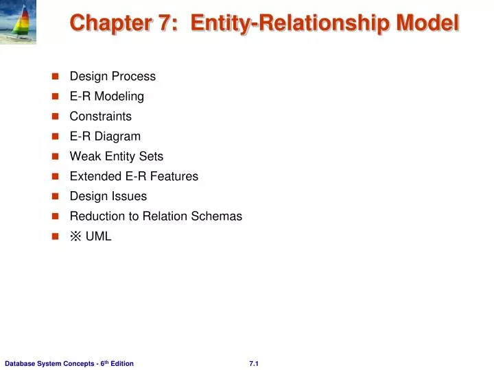 chapter 7 entity relationship model