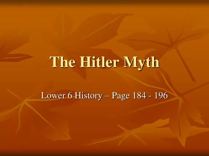 the hitler myth