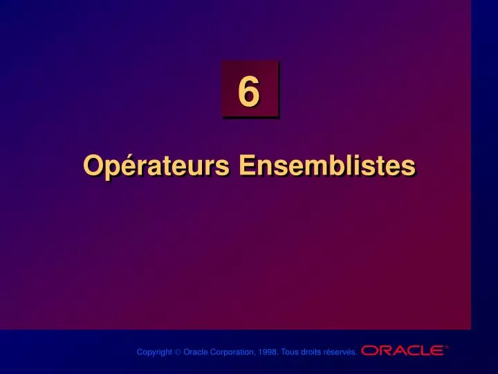 op rateurs ensemblistes