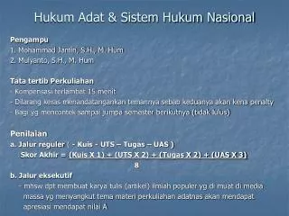 hukum adat sistem hukum nasional