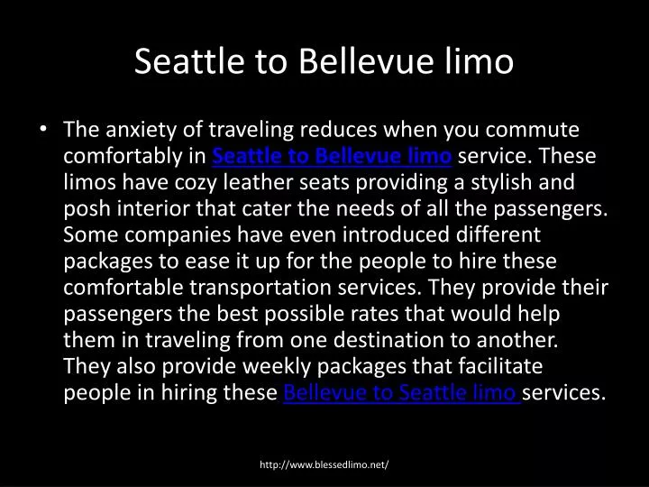 seattle to bellevue limo