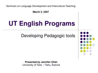 UT English Programs