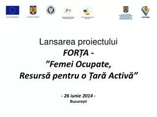 lansarea proiectului for a femei ocupate resurs pentru o ar activ 26 iunie 2014 bucure ti