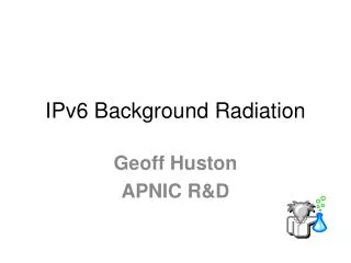 IPv6 Background Radiation