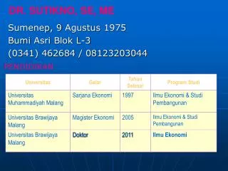 dr sutikno se me
