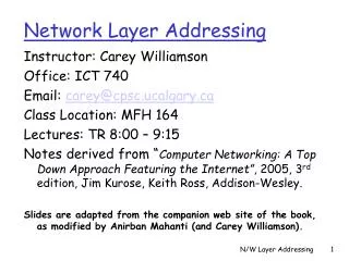 network layer addressing