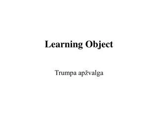 l earning o bject