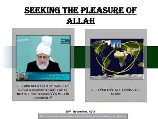 Seeking the pleasure of Allah