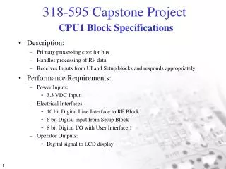 CPU1 Block Specifications