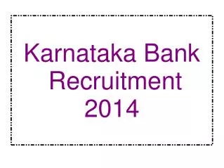 Karnataka Bank Recruitment 2014 - Interviewkiller