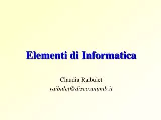 elementi di informatica