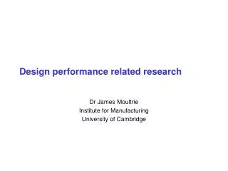 Design performance related research