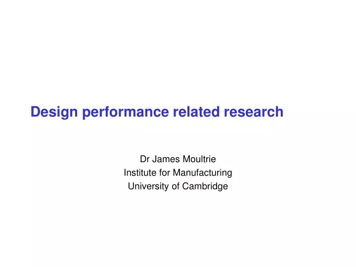 design performance related research