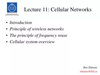 lecture 11 cellular networks