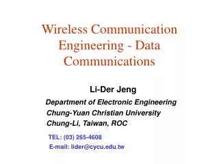 Wireless Communication Engineering - Data Communications