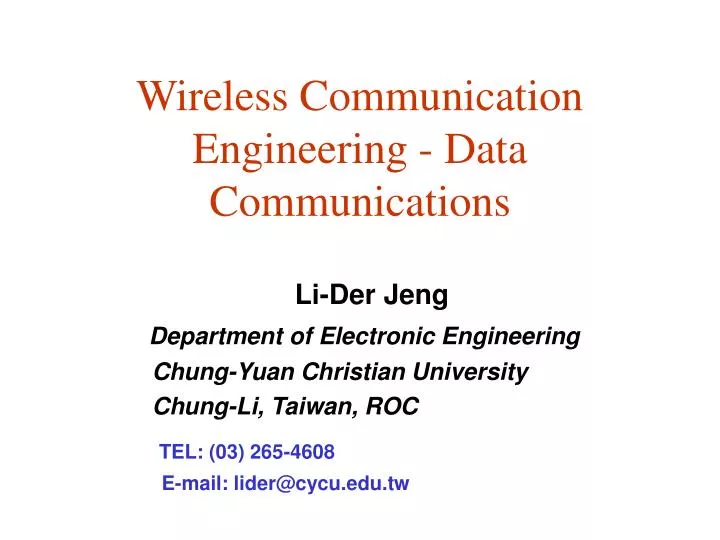 wireless communication engineering data communications