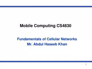 Mobile Computing CS4830