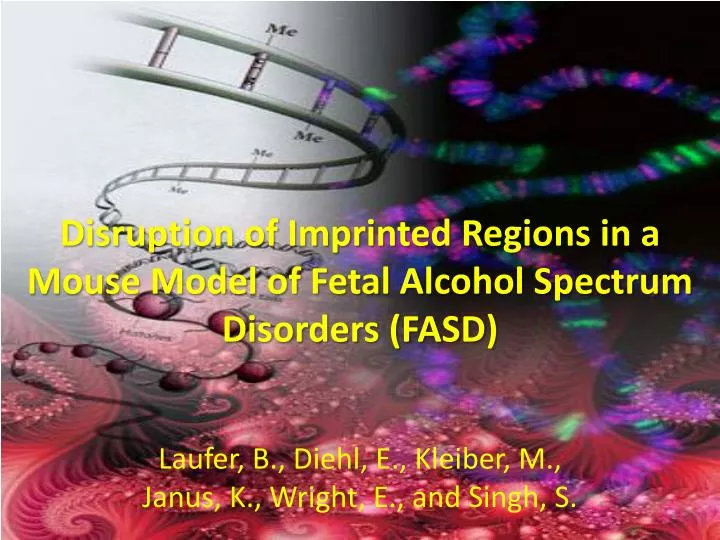 disruption of imprinted regions in a mouse model of fetal alcohol spectrum disorders fasd