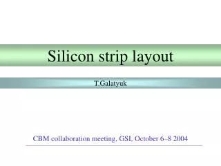 Silicon strip layout