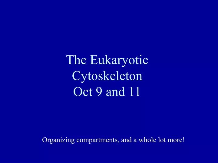 the eukaryotic cytoskeleton oct 9 and 11