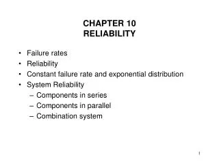 CHAPTER 10 RELIABILITY