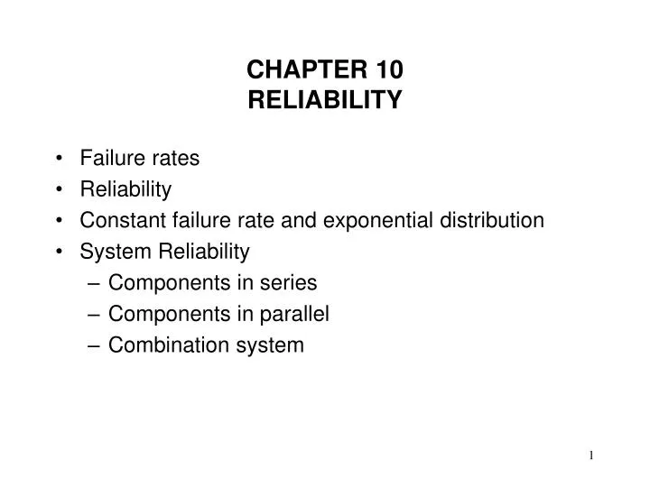 chapter 10 reliability