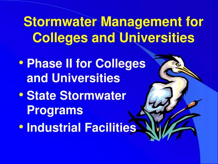 stormwater management for colleges and universities