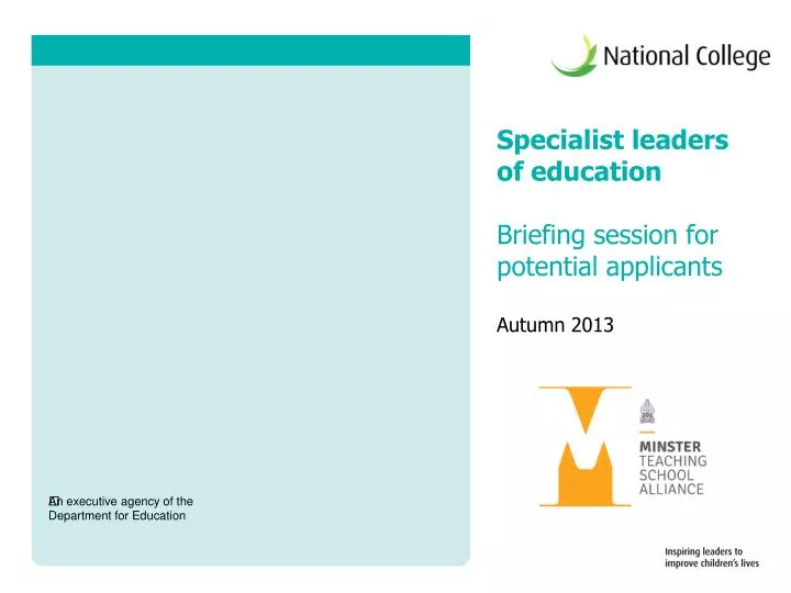 specialist leaders of education briefing session for potential applicants