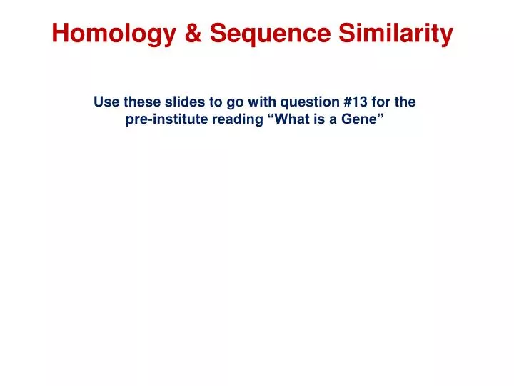 homology sequence similarity