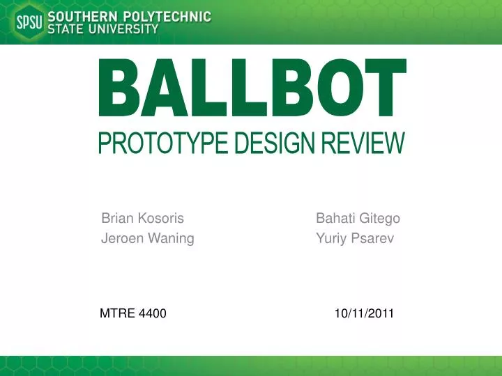 ballbot prototype design review