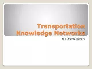 Transportation Knowledge Networks