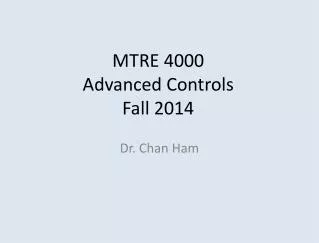 MTRE 4000 Advanced Controls Fall 2014