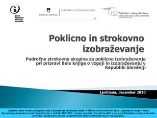 poklicno in strokovno izobra evanje
