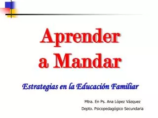 aprender a mandar