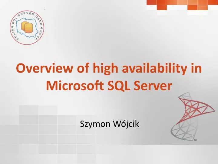 overview of high availability in microsoft sql server