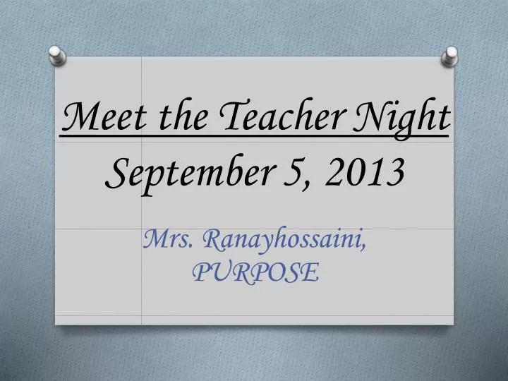 meet the teacher night september 5 2013