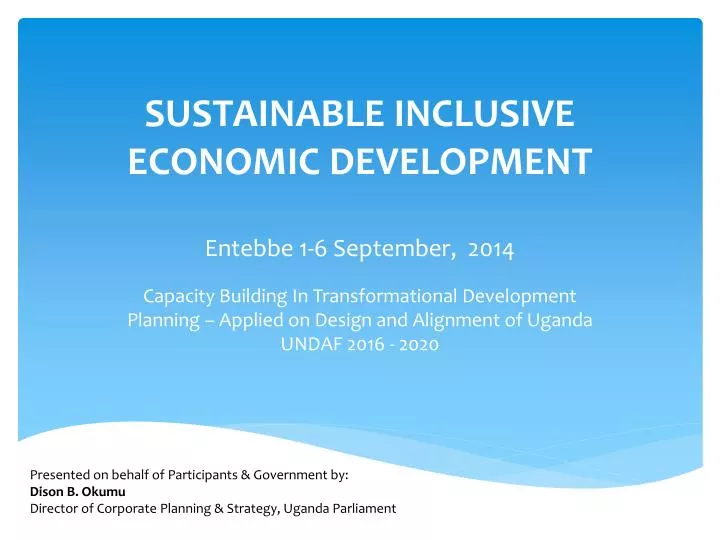 sustainable inclusive economic development entebbe 1 6 september 2014