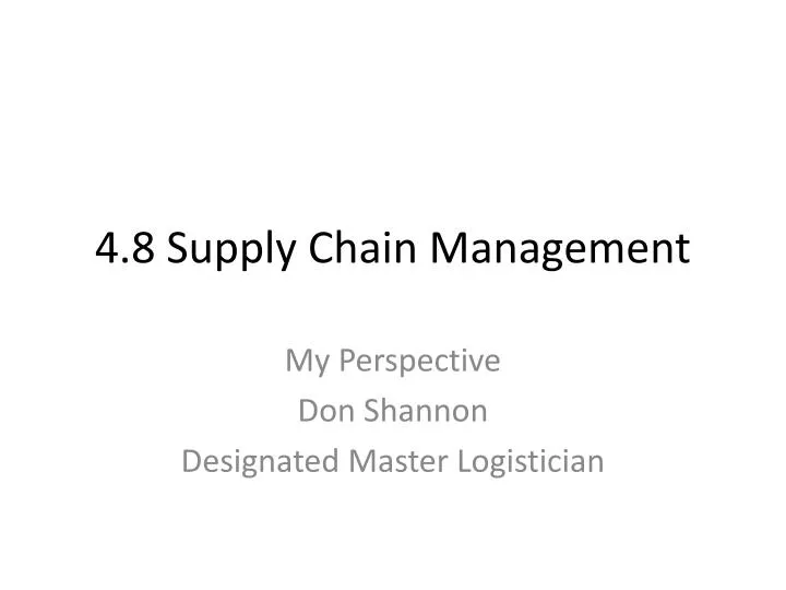 4 8 supply chain management