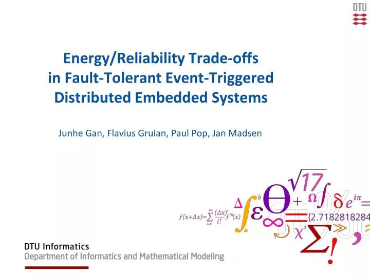 energy reliability trade offs in fault tolerant event triggered distributed embedded systems