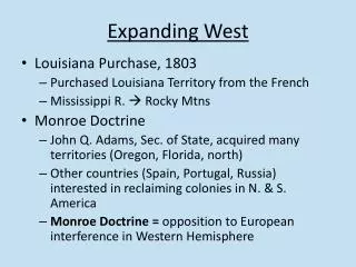 Expanding West