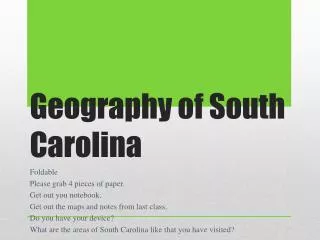 geography of south carolina