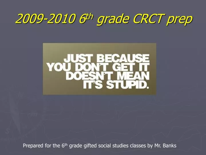 2009 2010 6 th grade crct prep