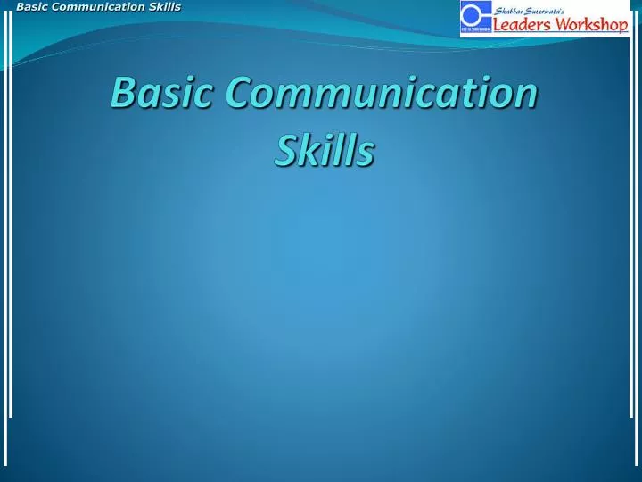 basic communication skills