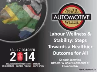 Labour Wellness &amp; Stability: Steps Towards a Healthier Outcome for All Dr Azar Jammine