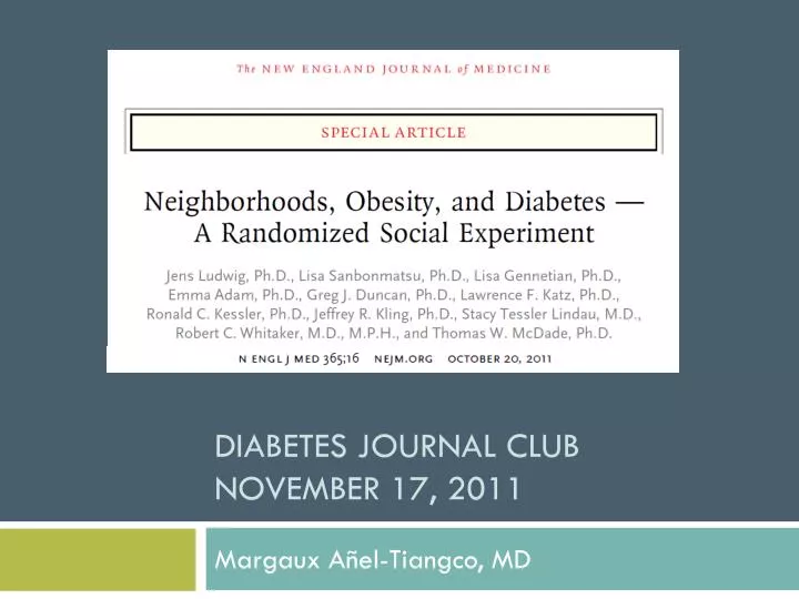 diabetes journal club november 17 2011