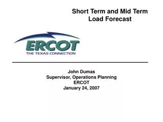 Short Term and Mid Term Load Forecast