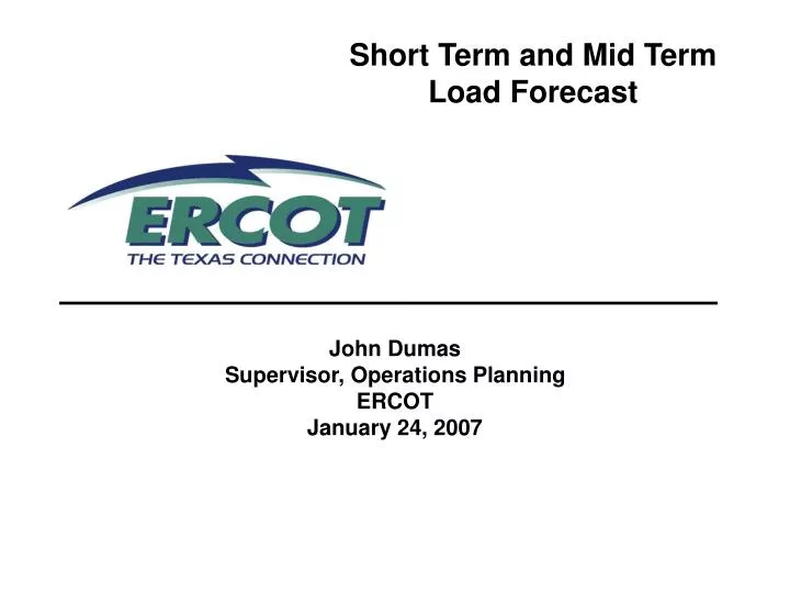 short term and mid term load forecast