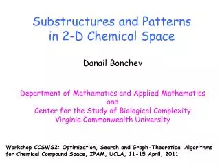 Substructures and Patterns in 2-D Chemical Space
