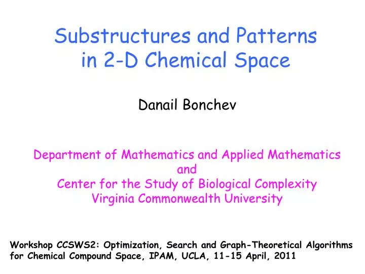 substructures and patterns in 2 d chemical space